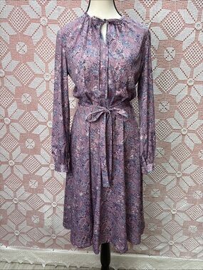 Eastex Vintage Paisley Midi Dress Made in England Sz M
